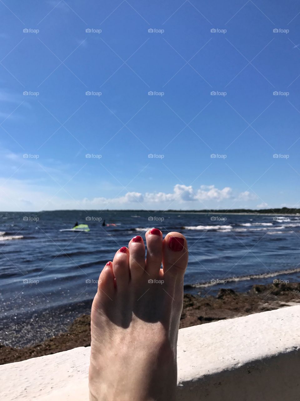 Relaxing by the sea