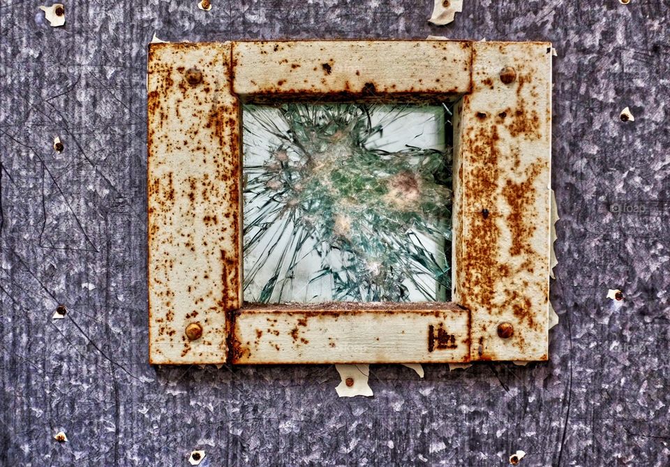 Cracked And Rusted Mirror In An Abandoned Prison, Closeup On Smashed Mirror, Rusted And Abandoned Photography 