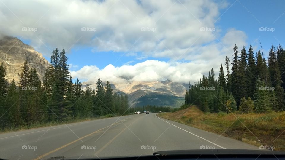 a drive in the clouds