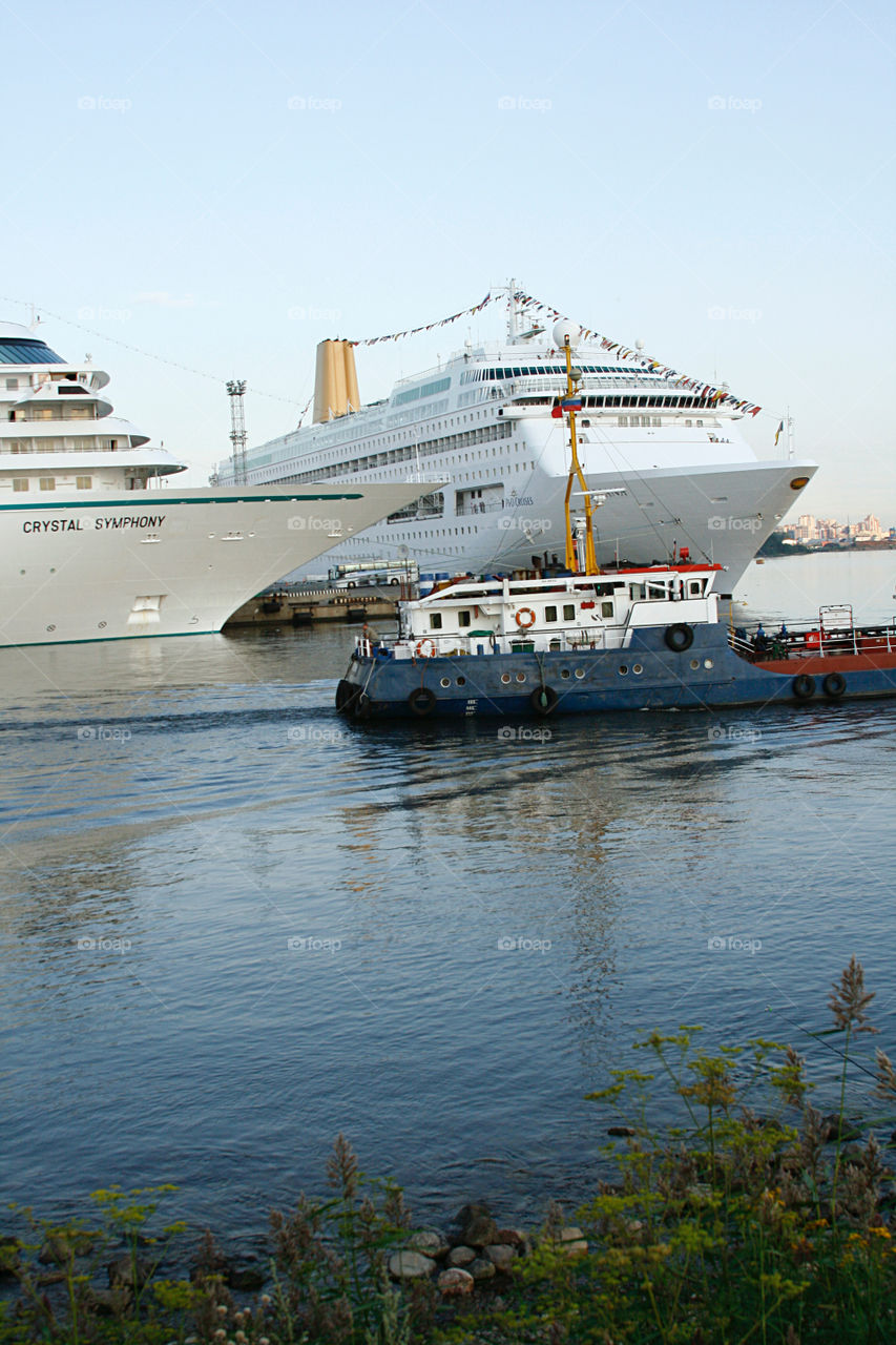 Cruise ship at the port 