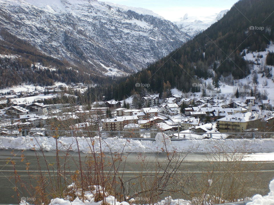 italian Mountain ville in winter season