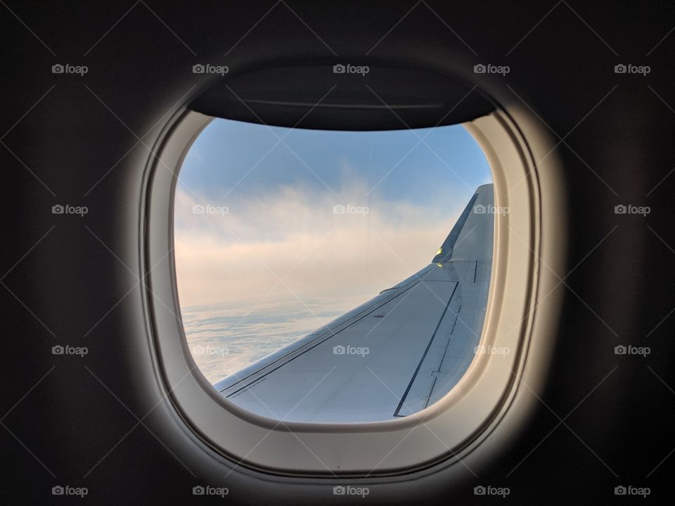 Airplane window view