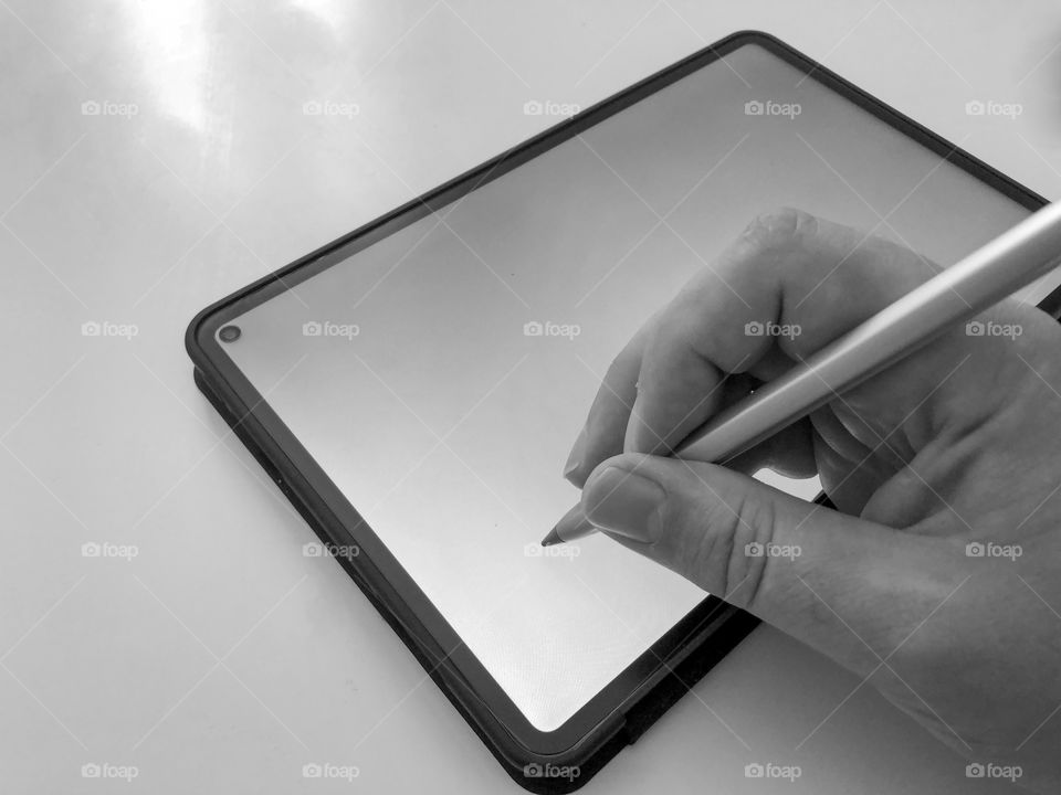 Writing on tablet 