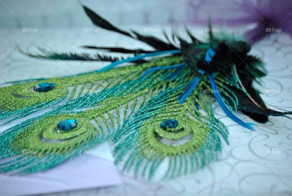 Peacock feather decoration