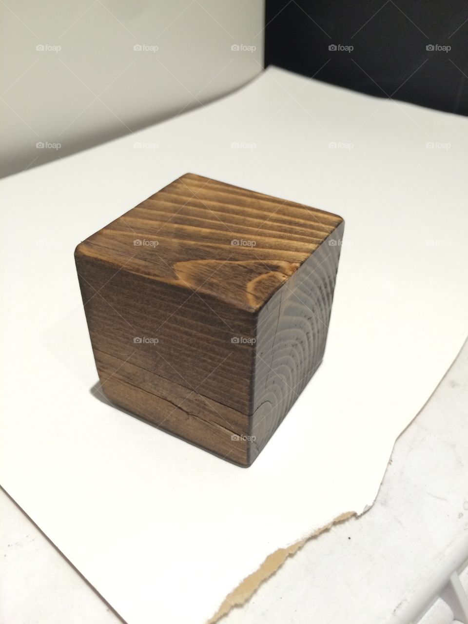 Wooden stained cube