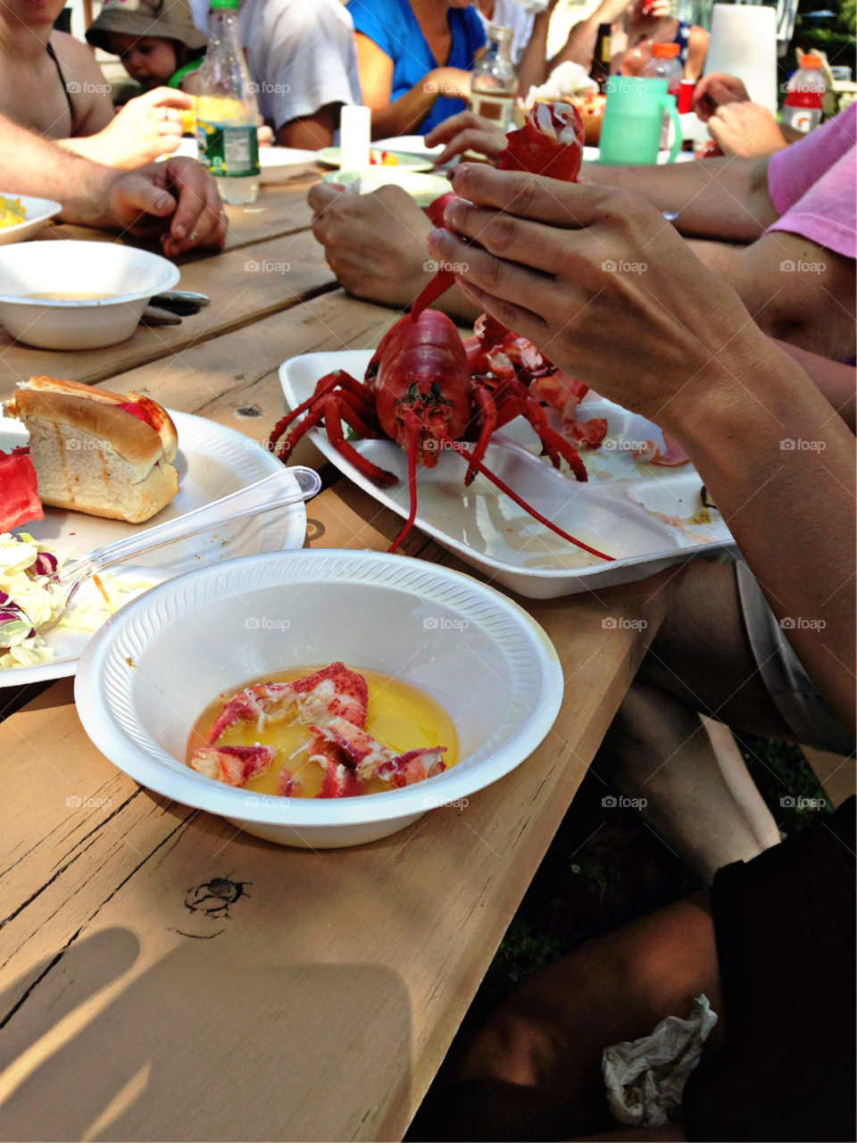 Lobster bake in action.