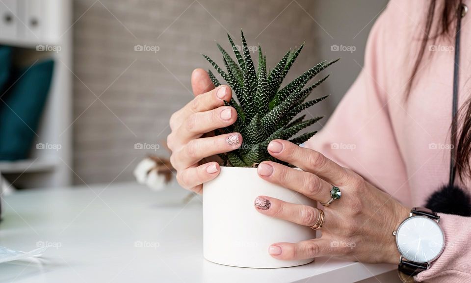 woman hand with beautiful manicure