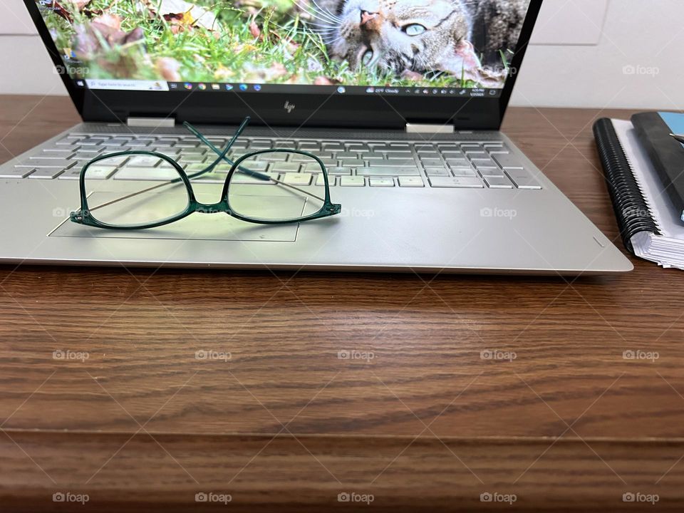 Open laptop on a desk