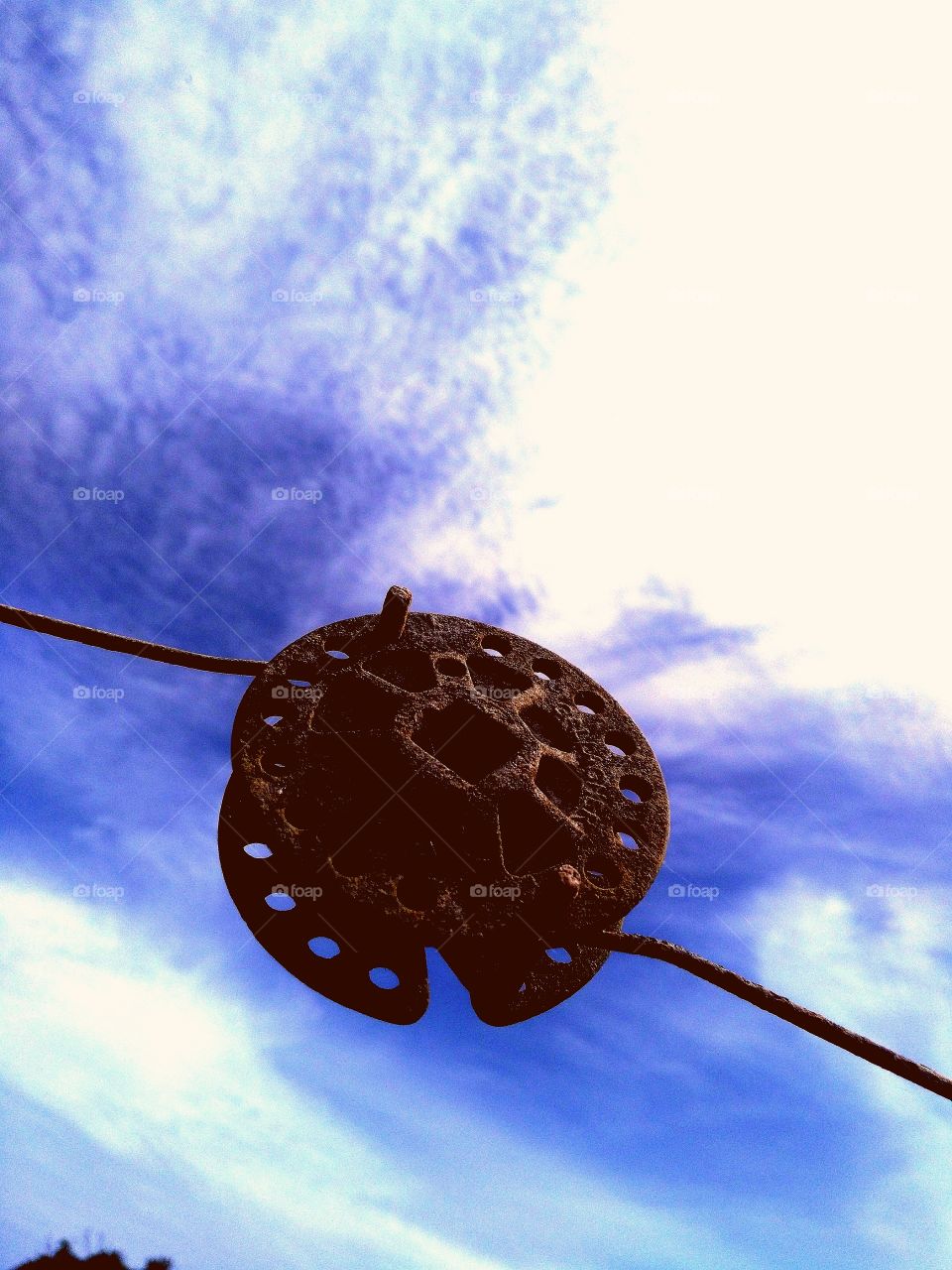 iron ball with sky