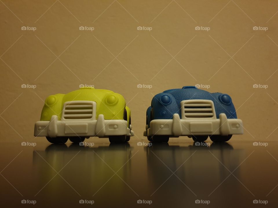 green and blue kids car toy