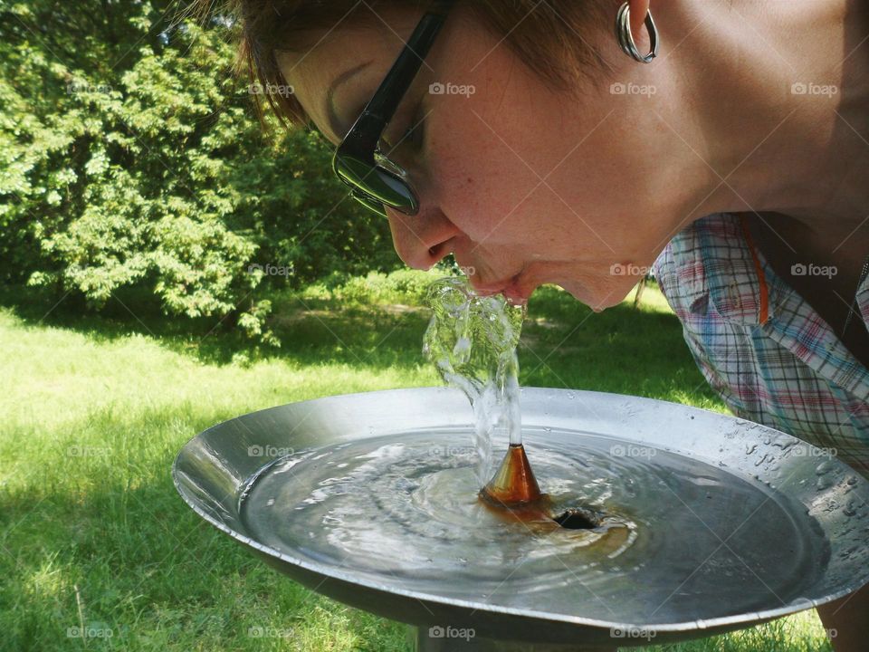 girl drinking water