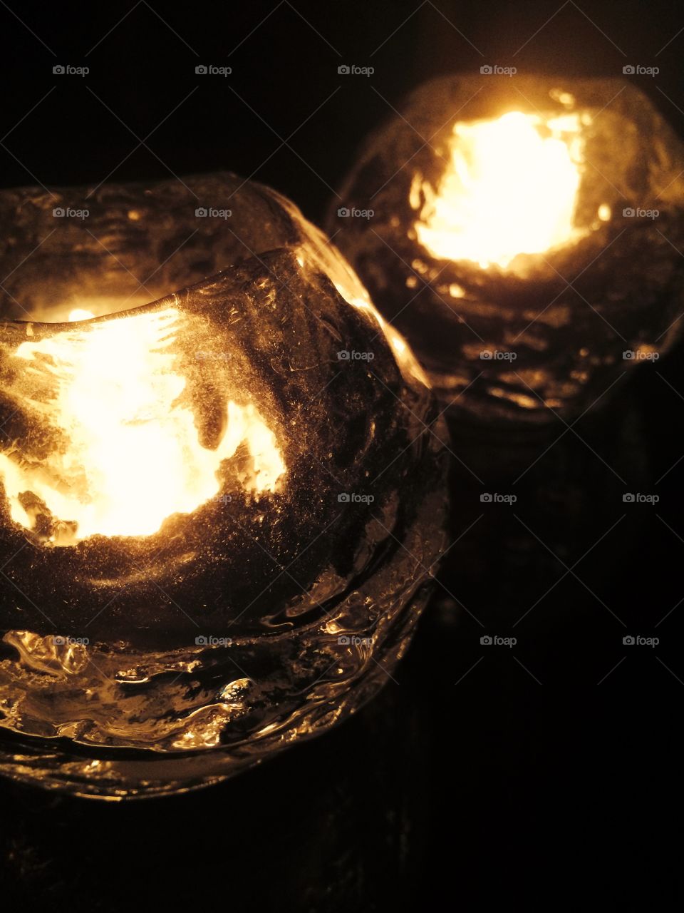 Candle in an ice-ball 