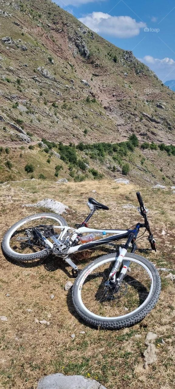 mountain bike is resting