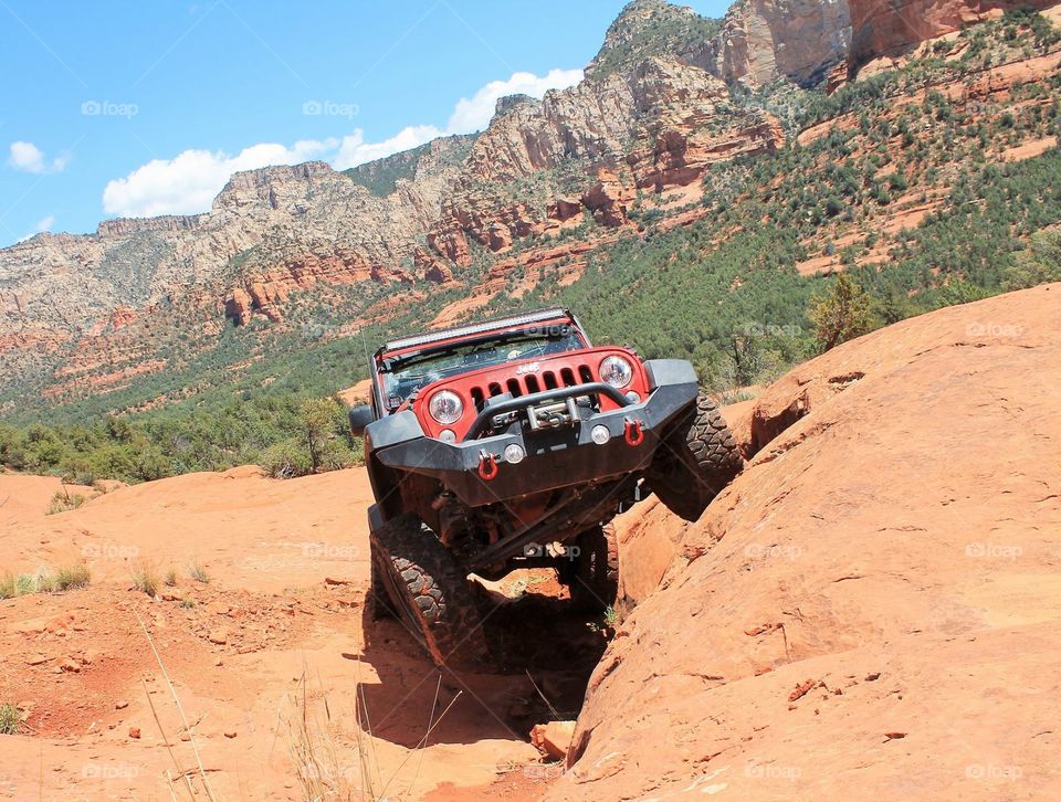 Sedona Jeeping Fun. Showing a little of our flex Jeeping style while taking in the breathtaking views of the Sedonas