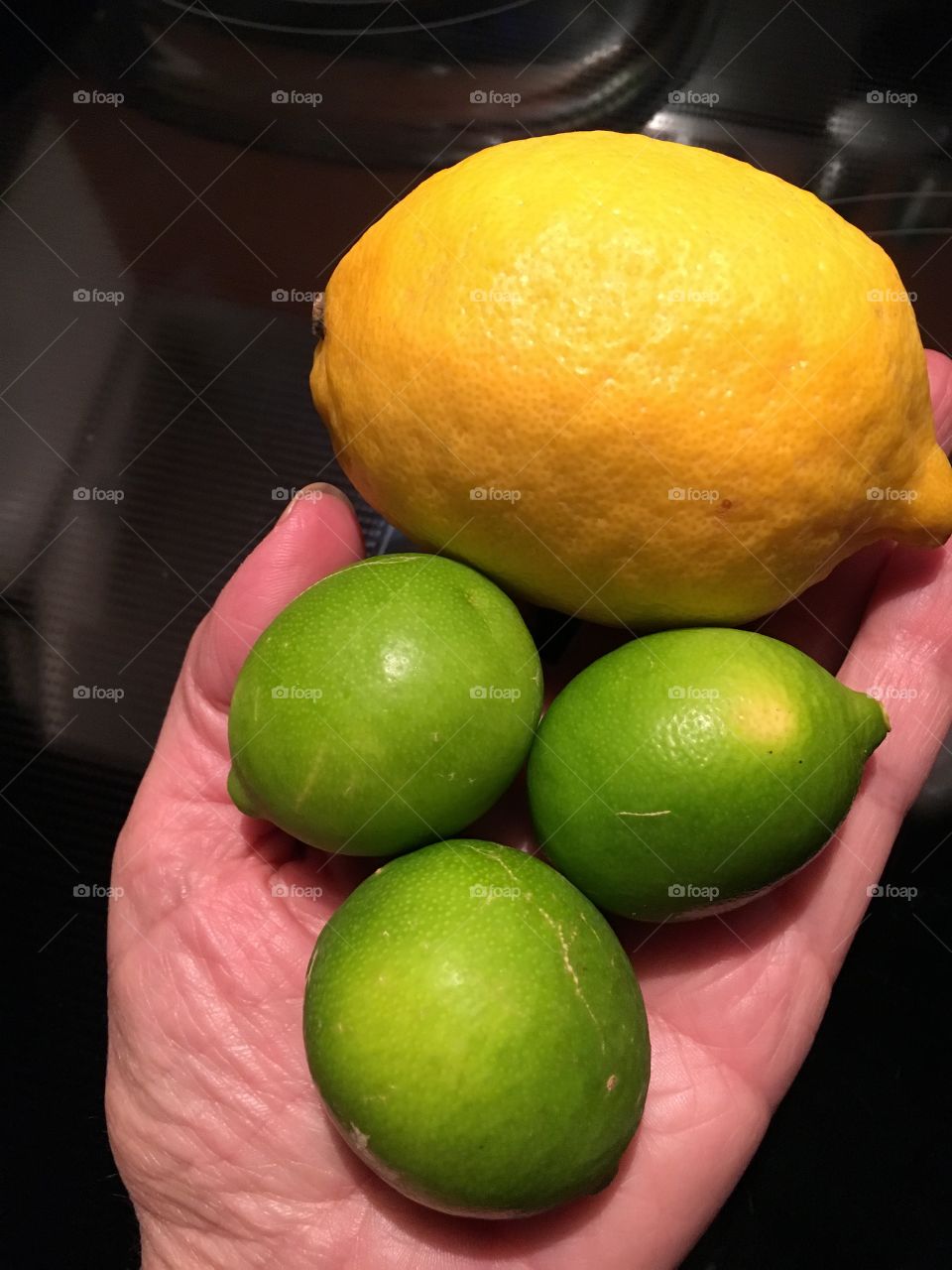 Three limes and a lemon