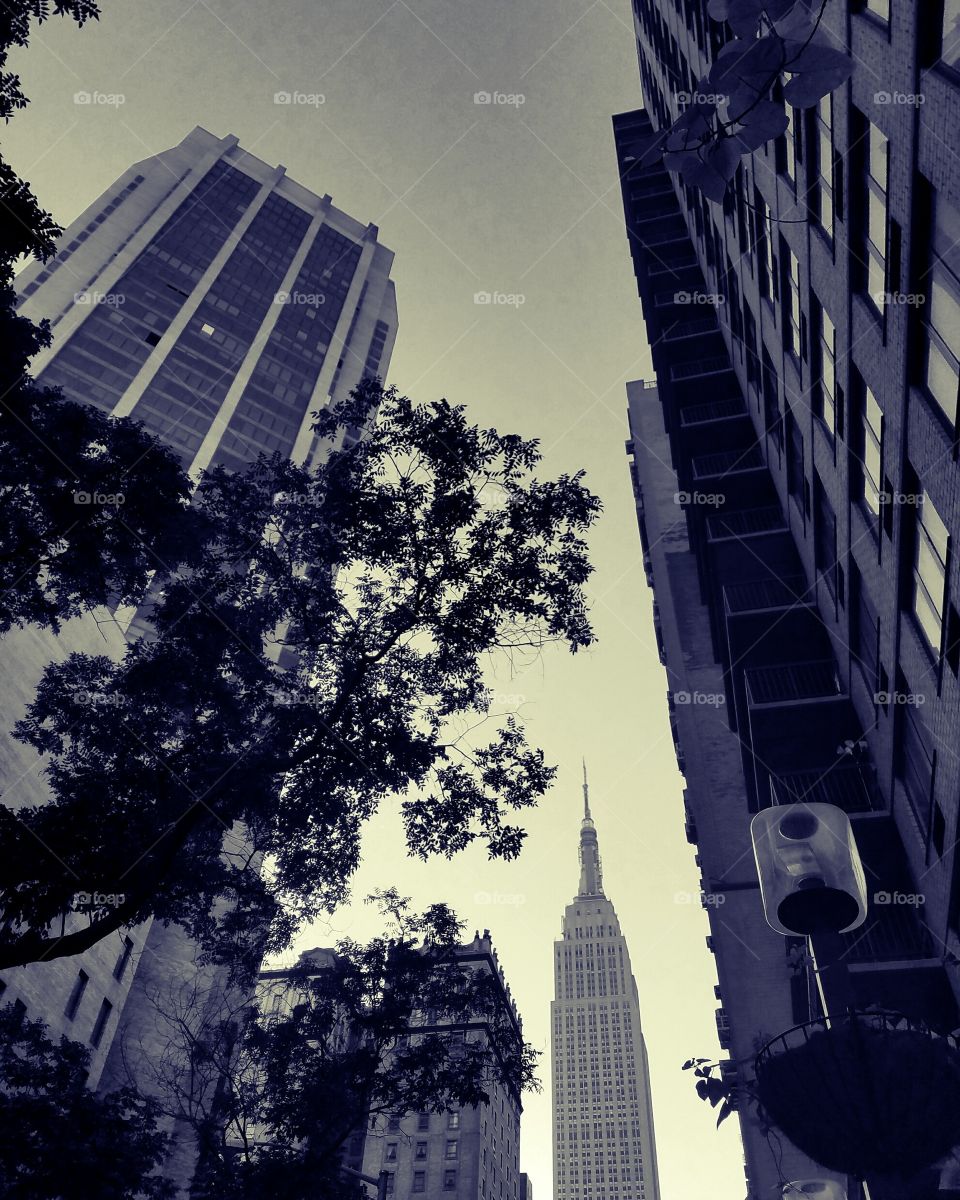 New York City Midtown East with Empire State Building in the distance