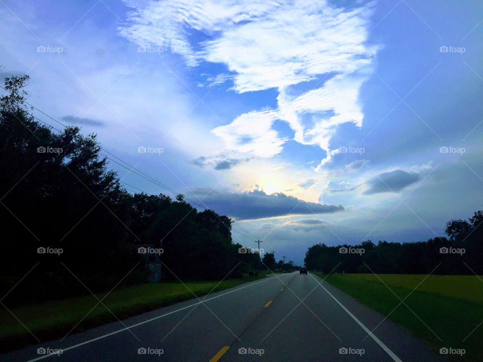 Beautiful sunlight shining through the clouds 