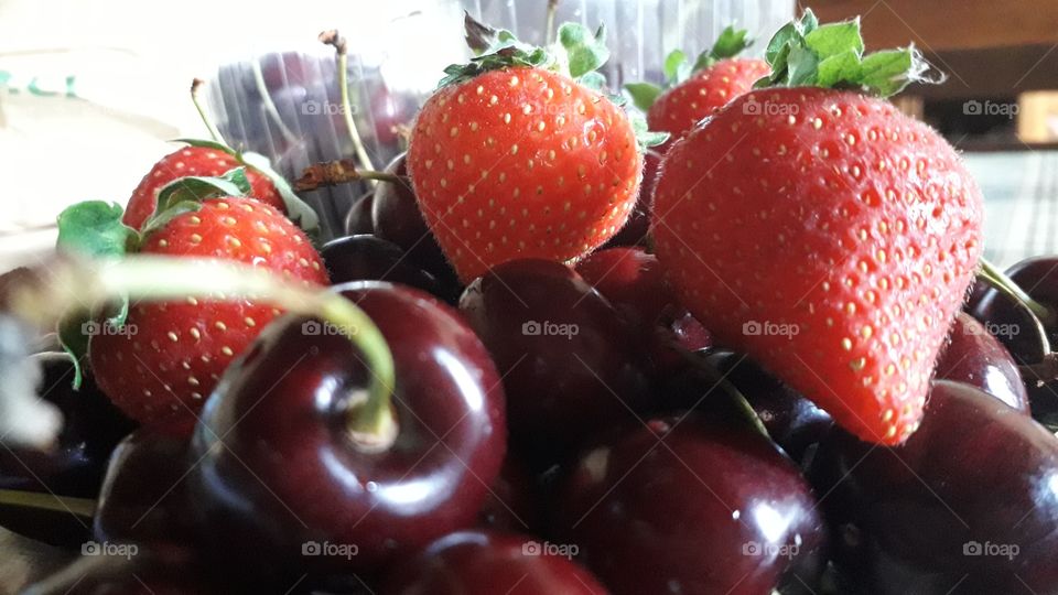 cherries and strawberries