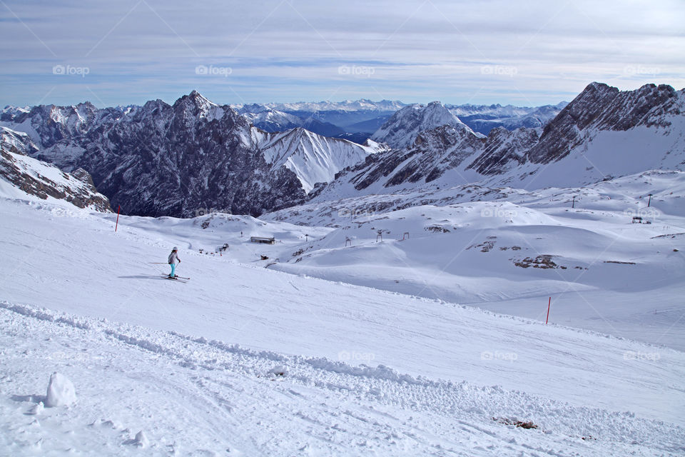 Zugspitze Mountain snow ski winter Germany Austria
