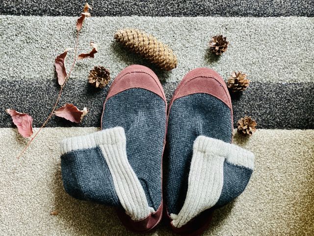 Slouch boots by Acorn, autumn flat lay 