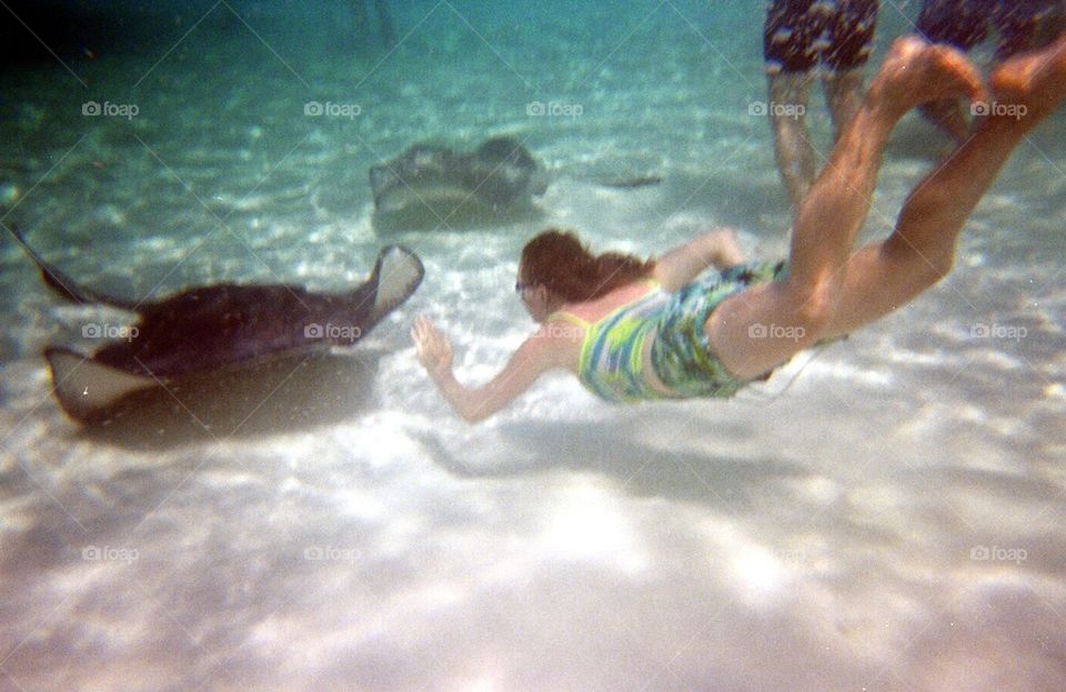 Lady and stingray