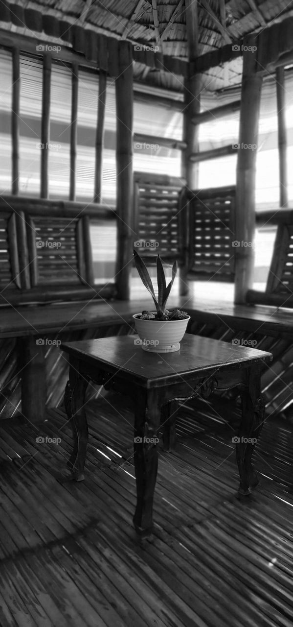 My simple bamboo Hut in black and white😍