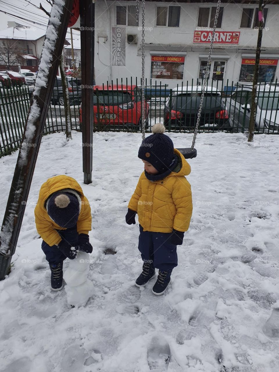 Twins in the snow