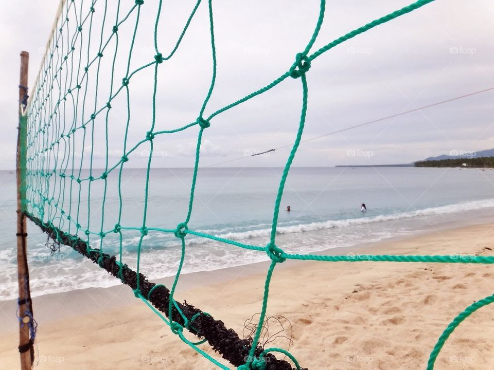 Close-up of a volleyball net