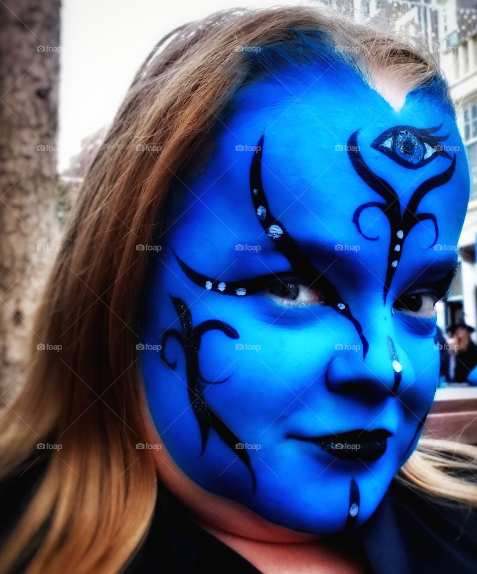 An actress from Avatar? A colleague at Halloween!