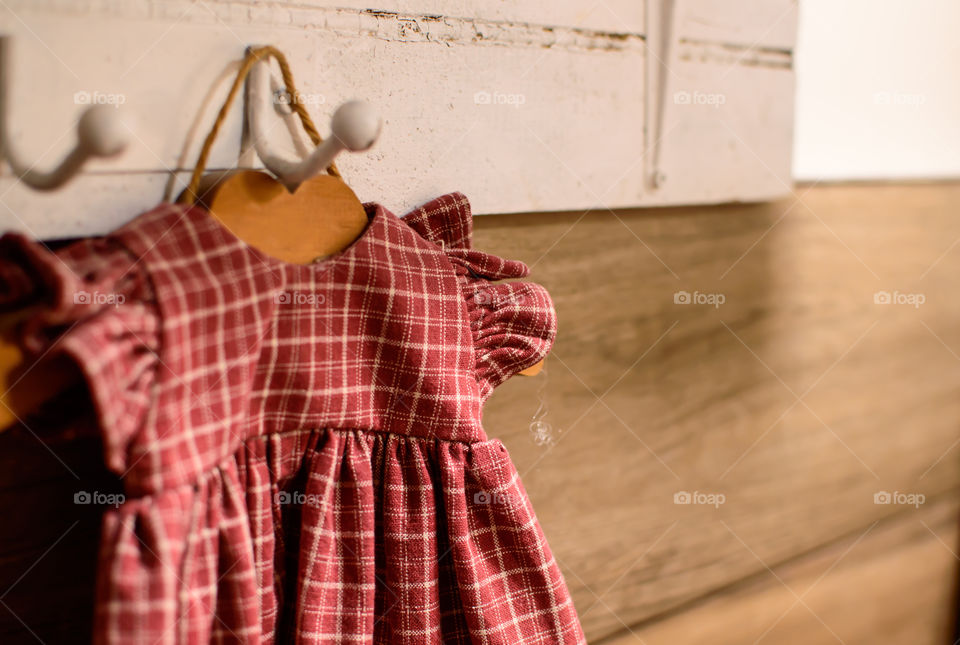 Dress hanging on hanger