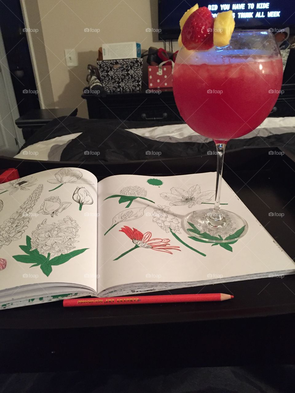 Daiquiri and coloring = perfect evening 