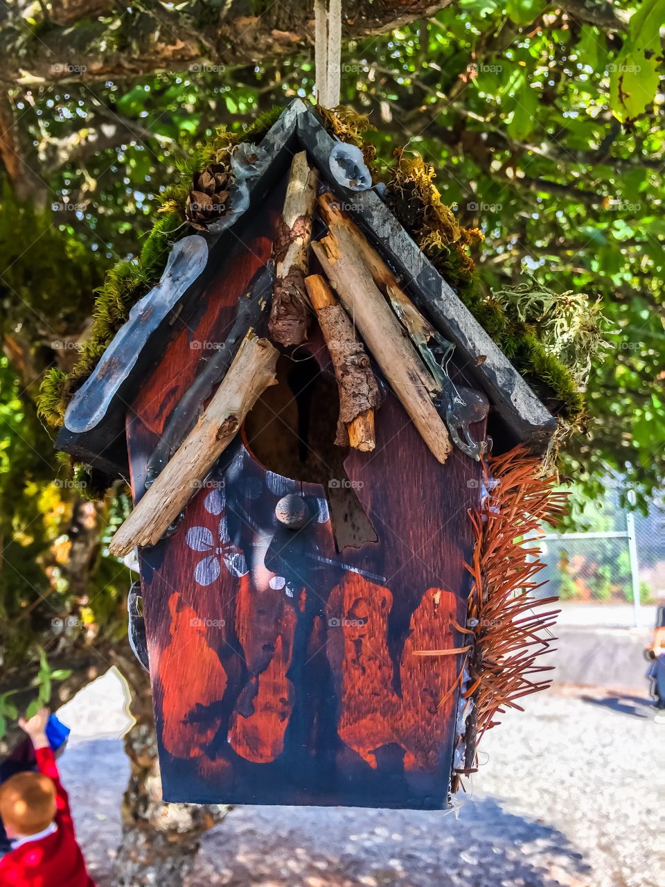 Colourful birdhouse in a local schoolyard amongst the North Shore