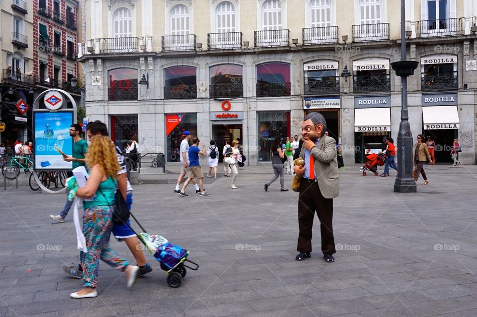 Mr. Bean in Puerta del Sol, Madrid 