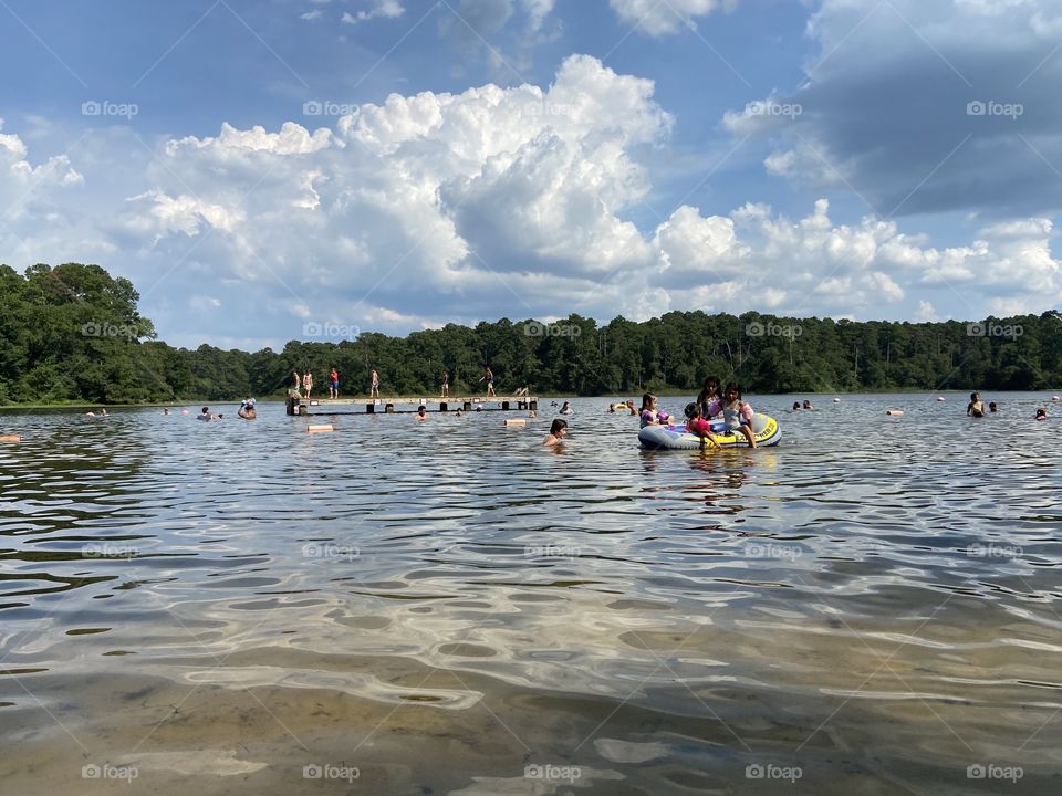 People in the lake 