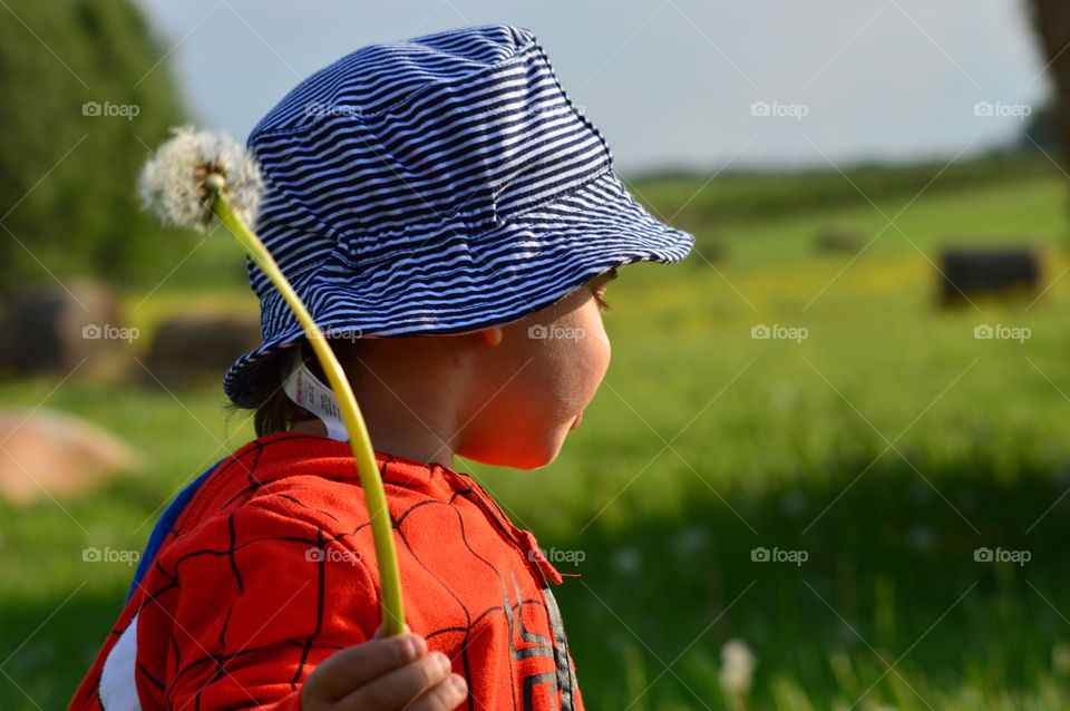 Little boy with a blower series