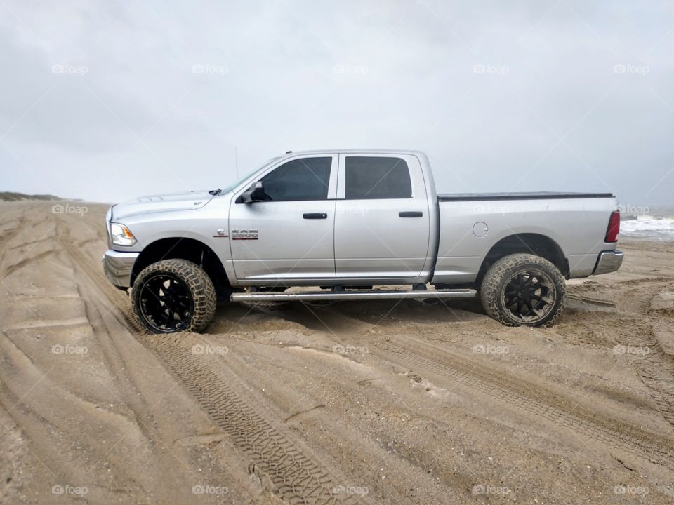 truck on beach