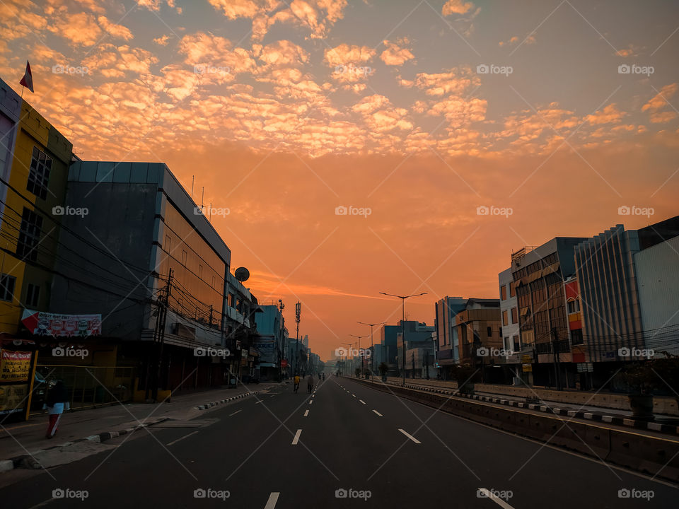 Sunrise at Jalan Suryopranoto, Jakarta, Indonesia