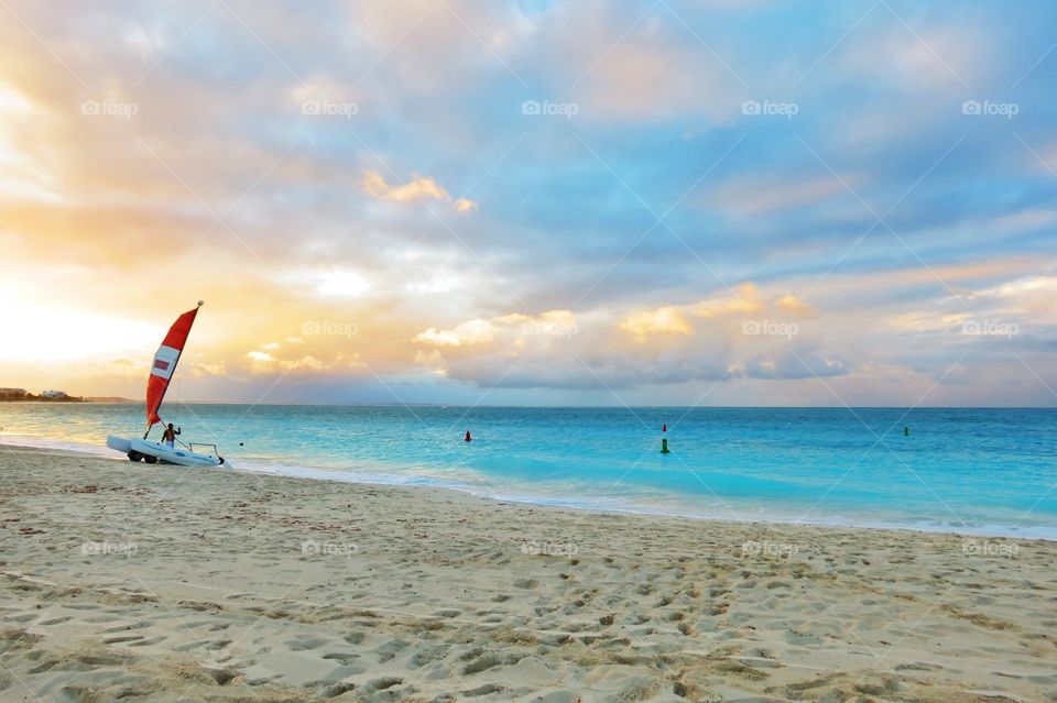 Grace Bay Beach sunset in the Turks & Caicos Islands