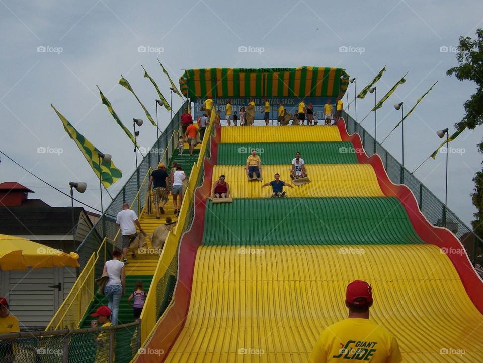 Fun on the Giant Slide - Wisconsin State Fair