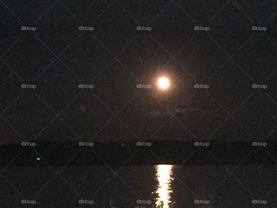 Moon reflection on the water