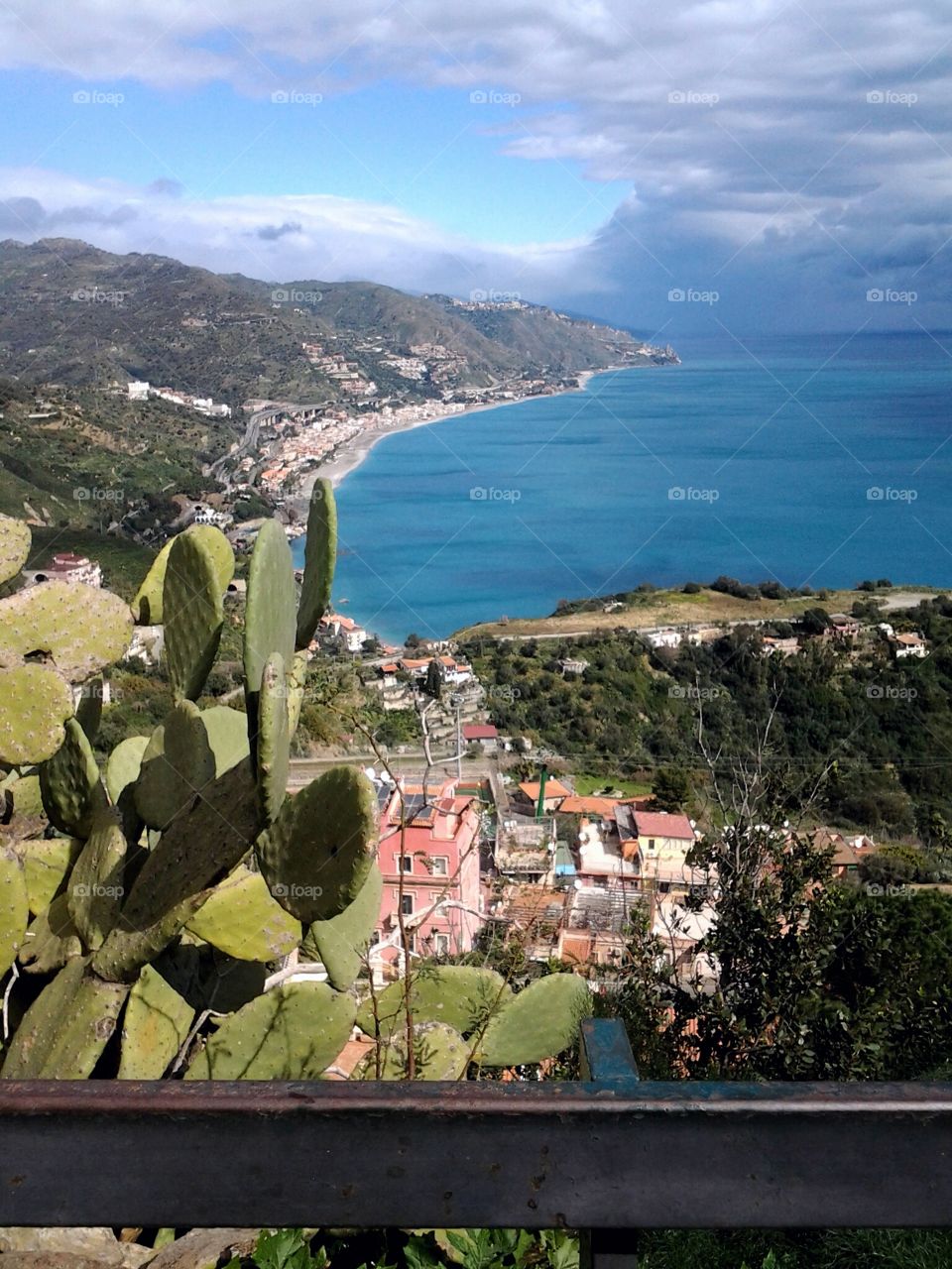 View from Taormina down to the coast, Sicily