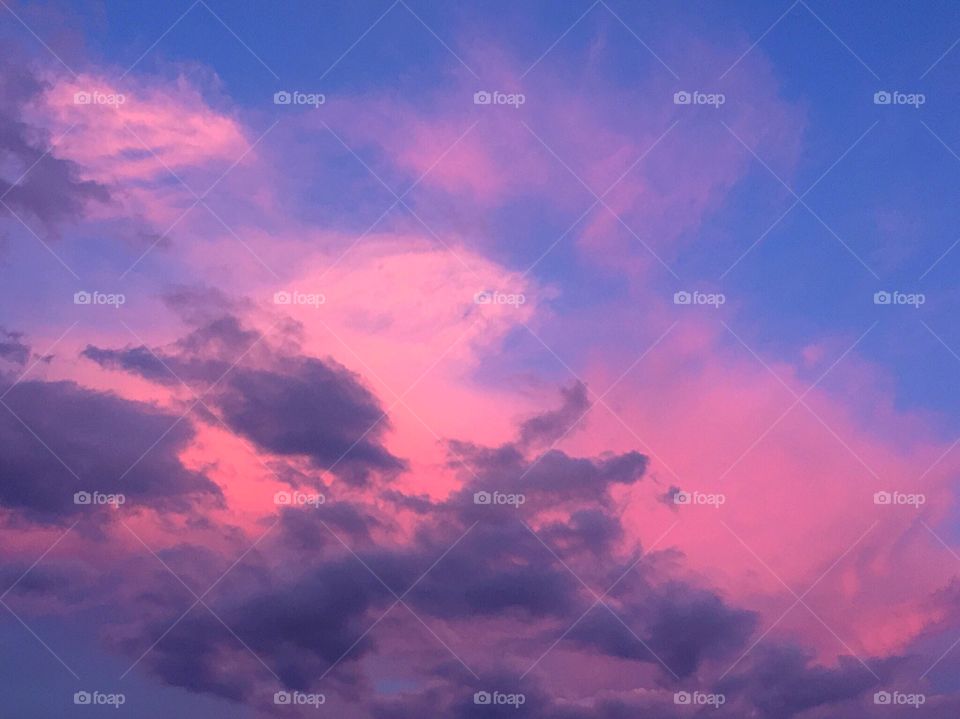 Sunset view of sky and clouds