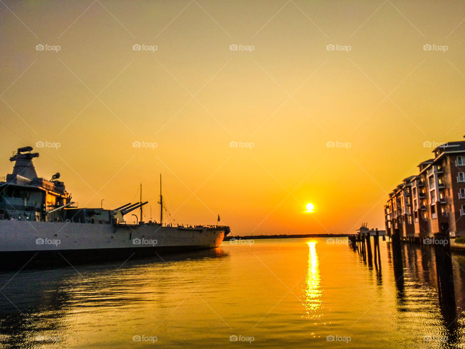 battleship sunset