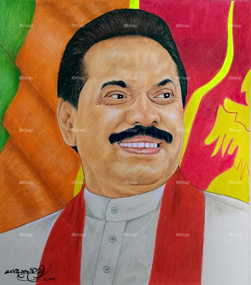 🇱🇰 president Mahinda Rajapaksha Pencil Art