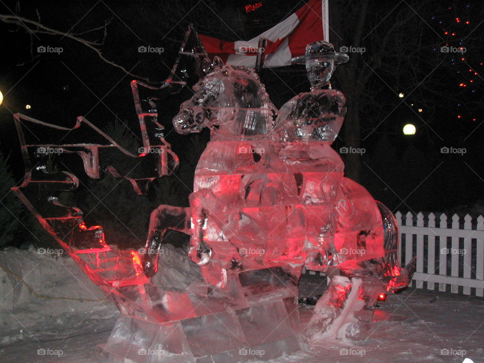 RCMP Ice Sculpture in Red