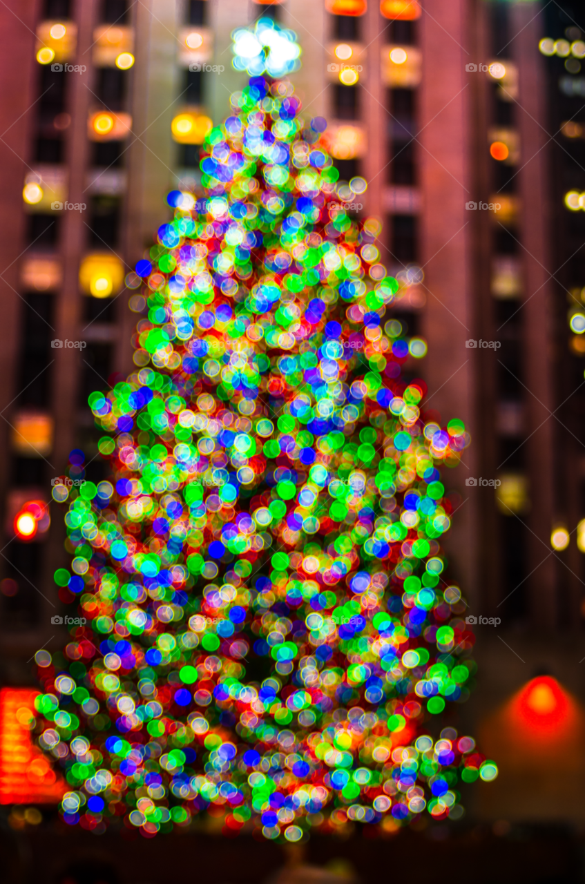tree christmas colorful out of focus by delvec