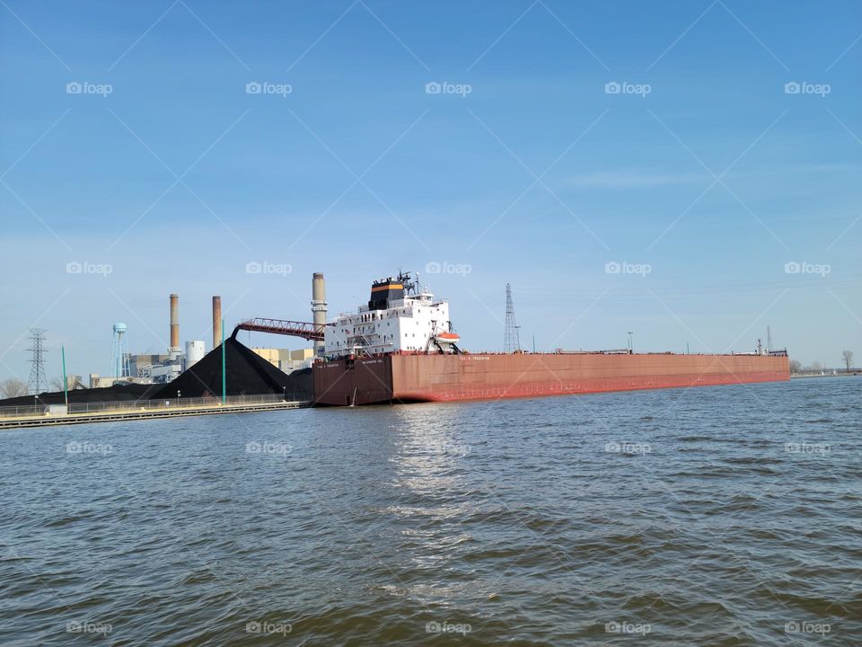Unloading Coal in Saginaw Bay