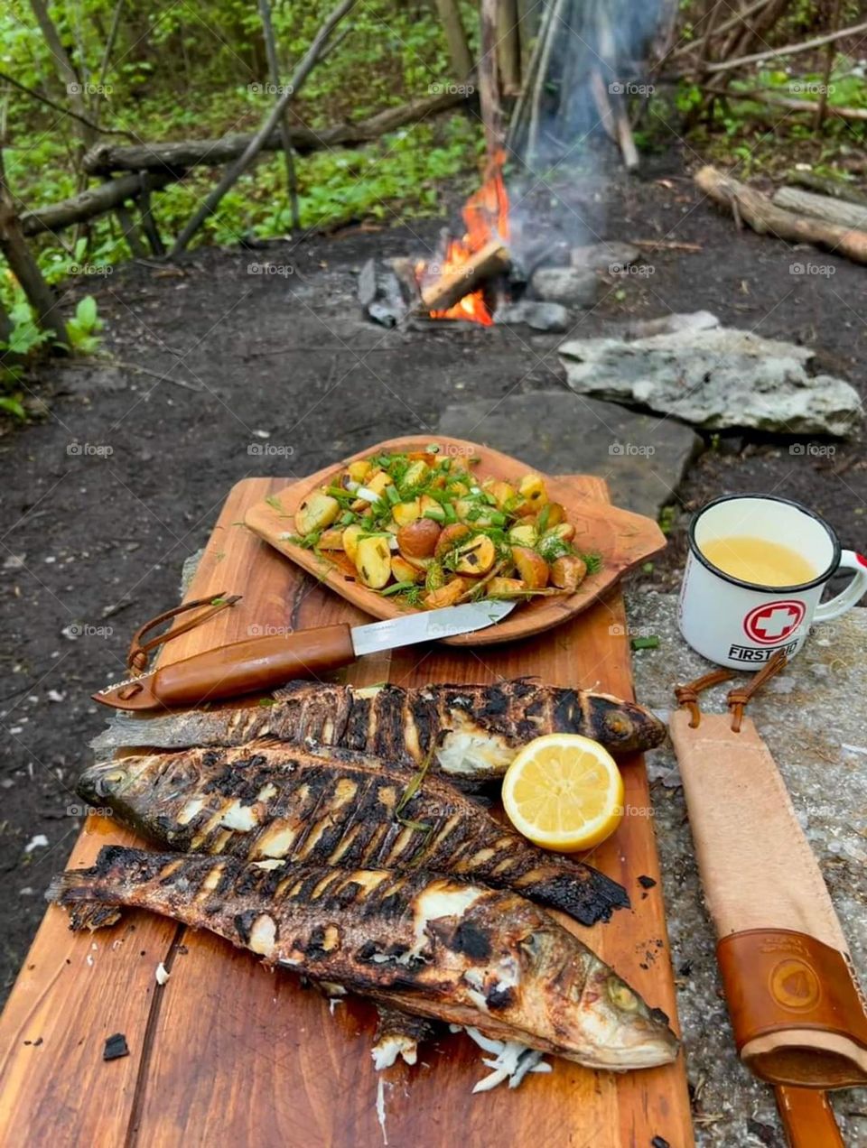 Cooking in wild nature