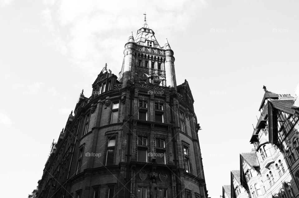 black and white architecture. English architecture