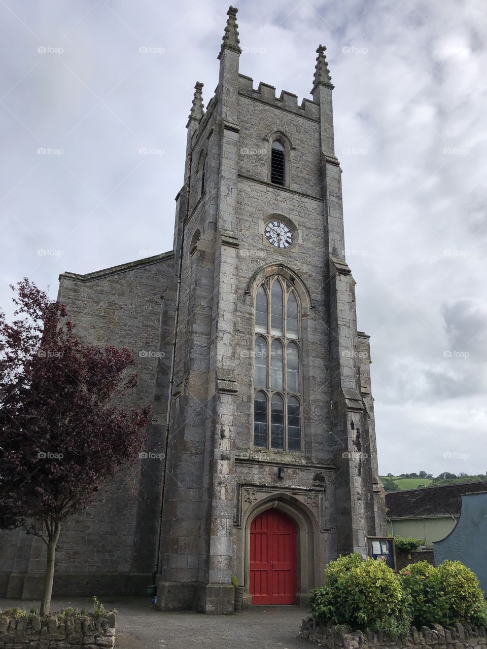 St John’s Church in Totnes in late afternoon summer sunshine.